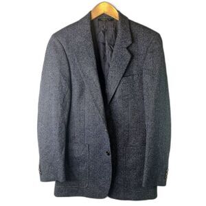 Bilari Hand Tailored 40R Wool/Silk Single Breasted Mens Suit Jacket Navy